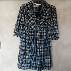 NWOT Max Studio Black/Blue Plaid Tunic Sz XL